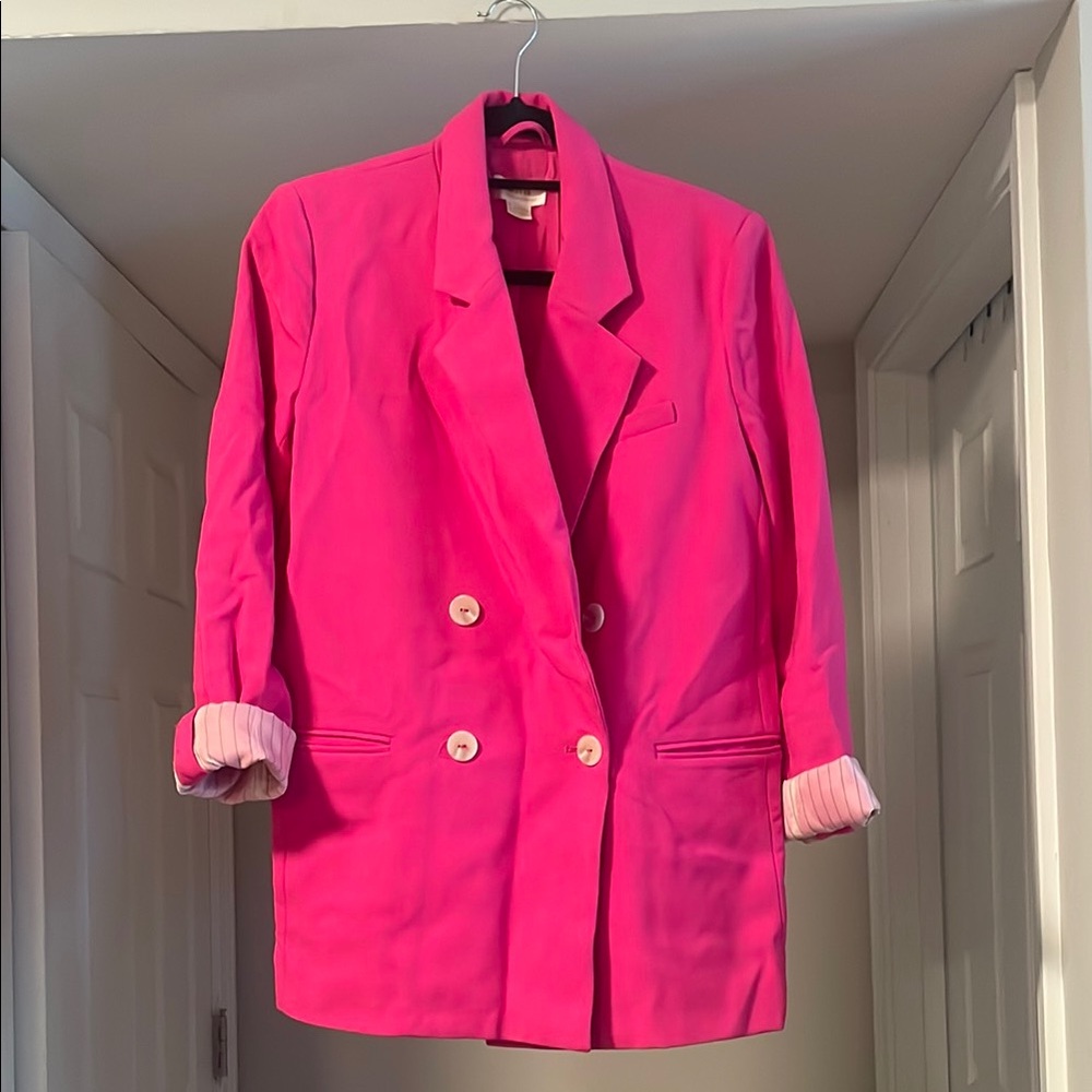 Anthropologie Pink Oversized Blazer